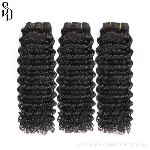 30" Deep Wave Human Hair Bundles Natural Black